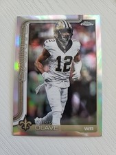 2025 Topps Chrome Football Chris Olave Refractor #216 New Orleans Saints 