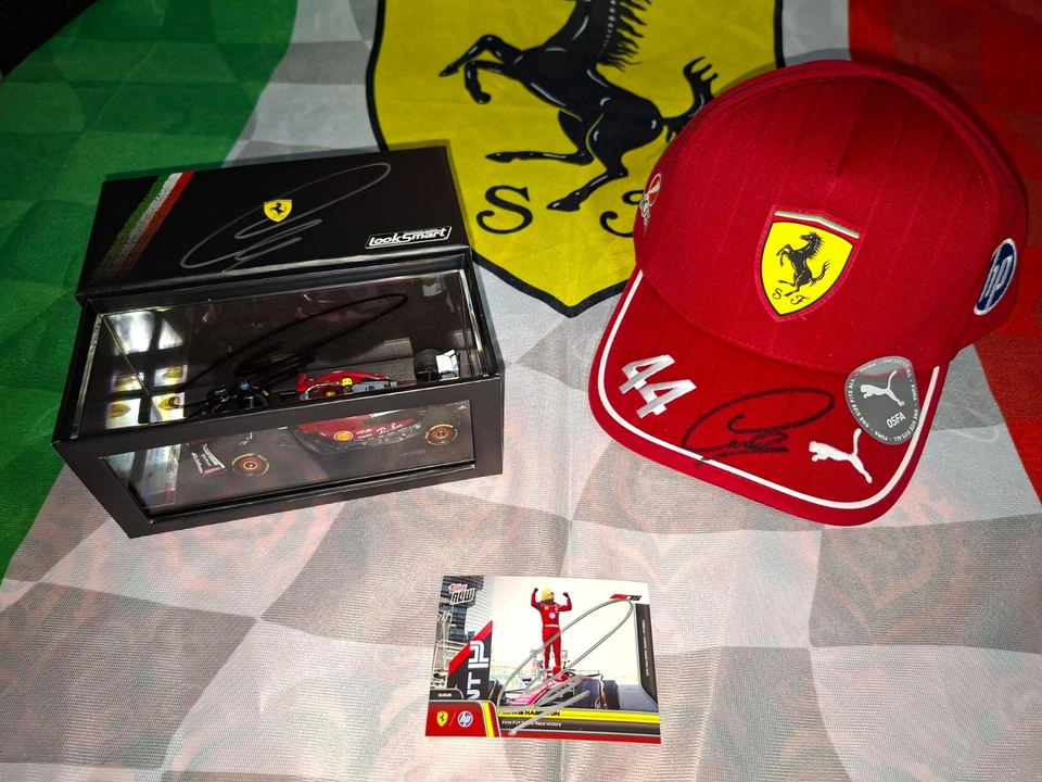 F1 2025 LEWIS HAMILTON SIGNED PUMA HAT SF-25 MODEL CARD FERRARI PROOF FORMULA 1 - Image 2 of 4