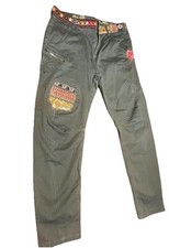 Desigual Khaki Patchwork Jeans Hose 7/8 