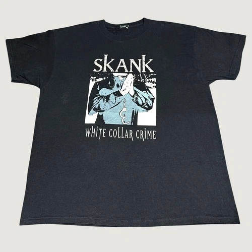 Y2K SKANK White Collar Crime Band T-Shirt XL Punk Me Vintage vintage concert t-shirt, vintage, size XL, single stitch, B+ condition