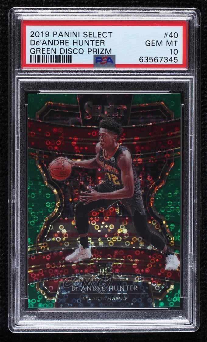 2019 Select Concourse Hybrid Green Disco Prizm 2/5 De'Andre Hunter PSA 10 0nr3