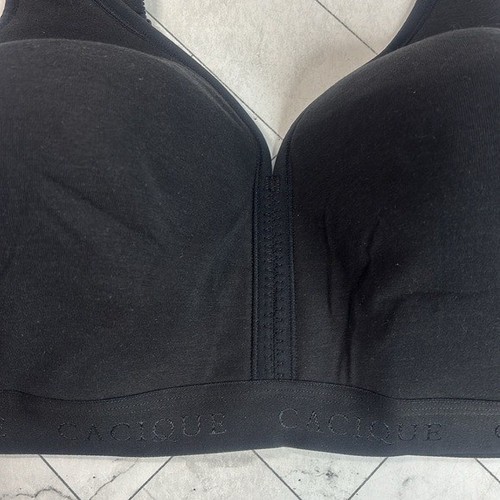 NWOT Cacique Lane Bryant Womans T-Shirt Bra Black Lightly Lined NO WIRE 44DD - Picture 2 of 11