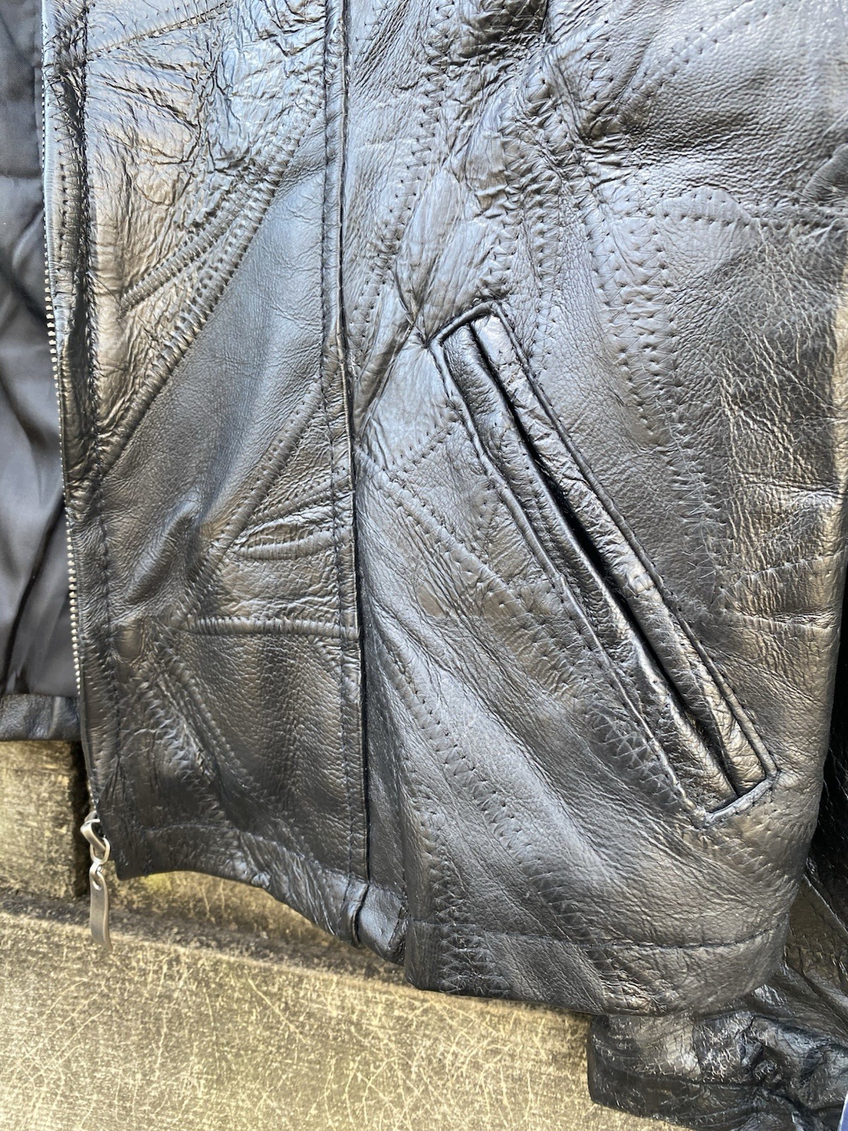 Leather Works Genuine Jacket Patchwork Motorcycle… - image 9