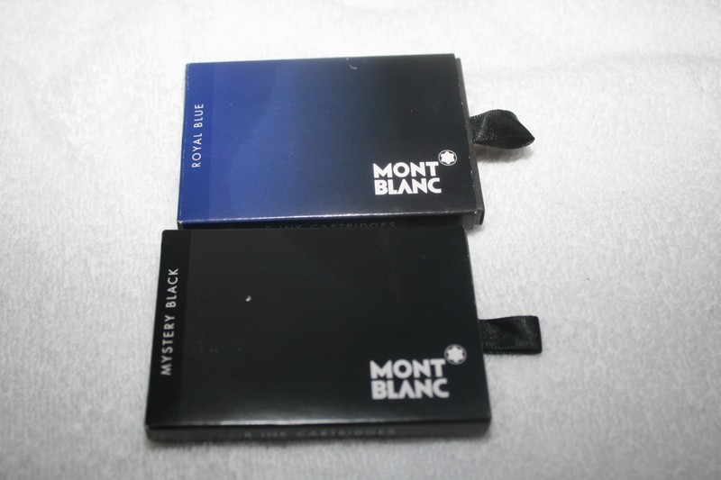 Lot 2 Mont Blanc Royal Blue Mystery Black Ink Cartridges