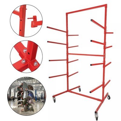 Auto Body Bumper Stand Double-Sided Holder Mobile Storage Rack Parts Carts