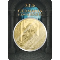 Lady Germania 2026 1/200 oz 5 Mark Pure Gold BU Coin in Coincard Germania Mint