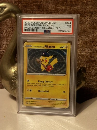 2020 Pokemon Centre SWSH Black Star Promo 074 Special Delivery Pikachu PSA 7 NM