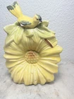 Vintage McCoy Sunflower Wall Pocket With Song Bird Yellow 1949 Retro Planter