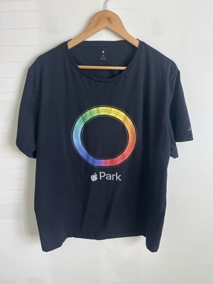 Apple Park Rainbow Infinity Loop Graphic T-Shirt - Black 2XL XXL Employee