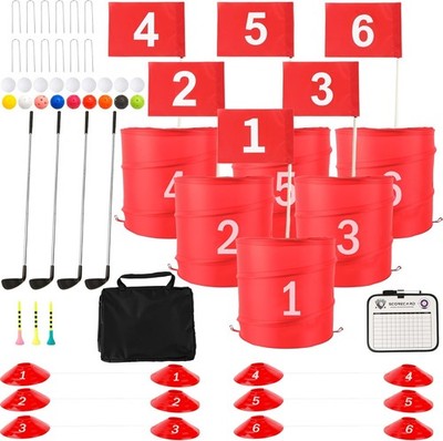 Backyard Golf Game Set - 4 Clubs, 6 Holes for Family Fun Outdoors & Indoors