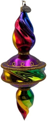 BluBom Vivid Rhapsody Drop Rainbow Swirl Purple Christmas Tree Ornament 2022-392