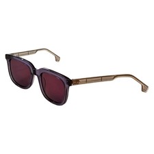 Translucent blue rectangular frame tinted sunglasses
