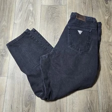 Vtg 90s GUESS Faded Tapered Jeans 38 USA Baggy Grunge Punk Hip Hop Skate 80s Y2k