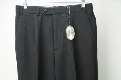 Zanella Chris Charcoal Gray Woven 100% Wool Mens Pants Trousers Sz 46 EU NEW