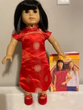 American Girl Ivy Ling With Book-Chinese New Year Dress-Red Shoes-Extra Outfit