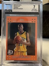 2007-08 Topps - Kevin Durant #2 Orange (RC) BGS NM 7 - Rookie Card. rookie card picture