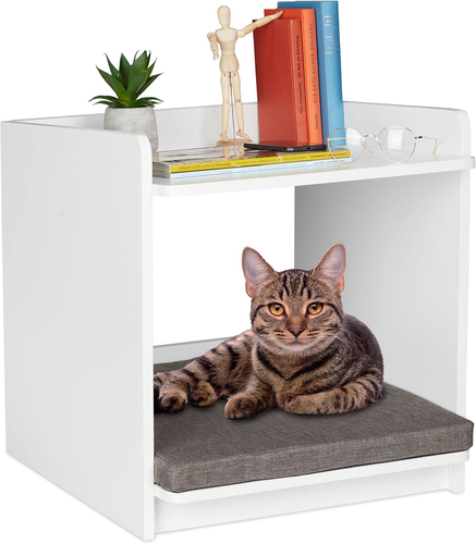 Tavolino Per Gatti PawHut Con Tiragraffi E Amaca - Multifunzione Salotto, 79x59x45.5 Cm, Marrone, Supporto 30 Kg