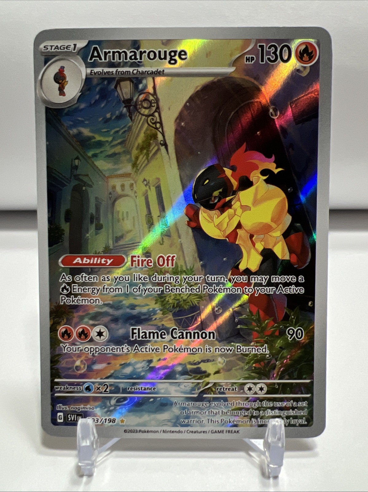 Pokémon TCG Scarlet & Violet Base Armarouge 203/198 Illustration Rare One Owner