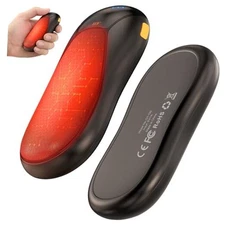  Rechargeable Hand Warmers 2 Pack - 8000mAh Electric Hand Warmers, Black