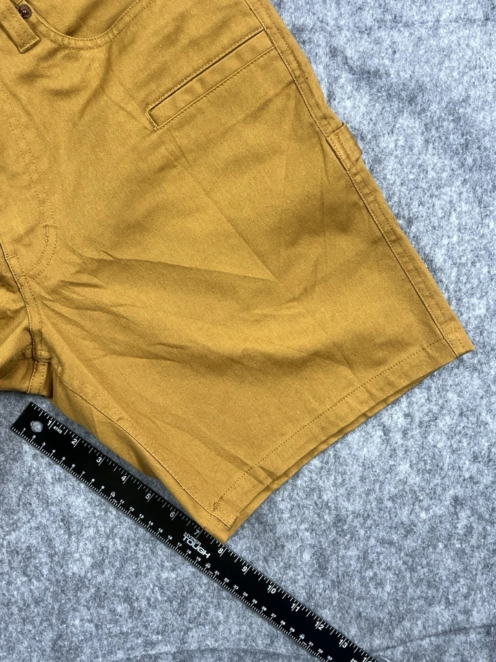 Pantalones Cortos Brixton Para Hombres Amarillo Oscuro Chino Calce Relajado Denim Exterior/Utilidad Talla 30 Foto 3 de 4