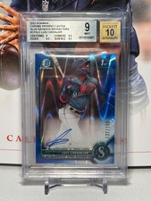 2022 Bowman 1st Chrome Blue Ray Wave Auto #CPA-LC Luis Chevalier /150 Mariners
