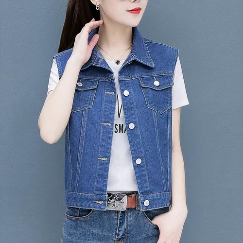 Women's Waistcoat Embroidery Denim Vest New Ladies Denim Sleeveless Vest Jacket! - Picture 19 of 27