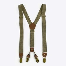 Retro Y Type Suspenders 2.5cm Four Clip Adjustable Stripe Men's Pants Braces