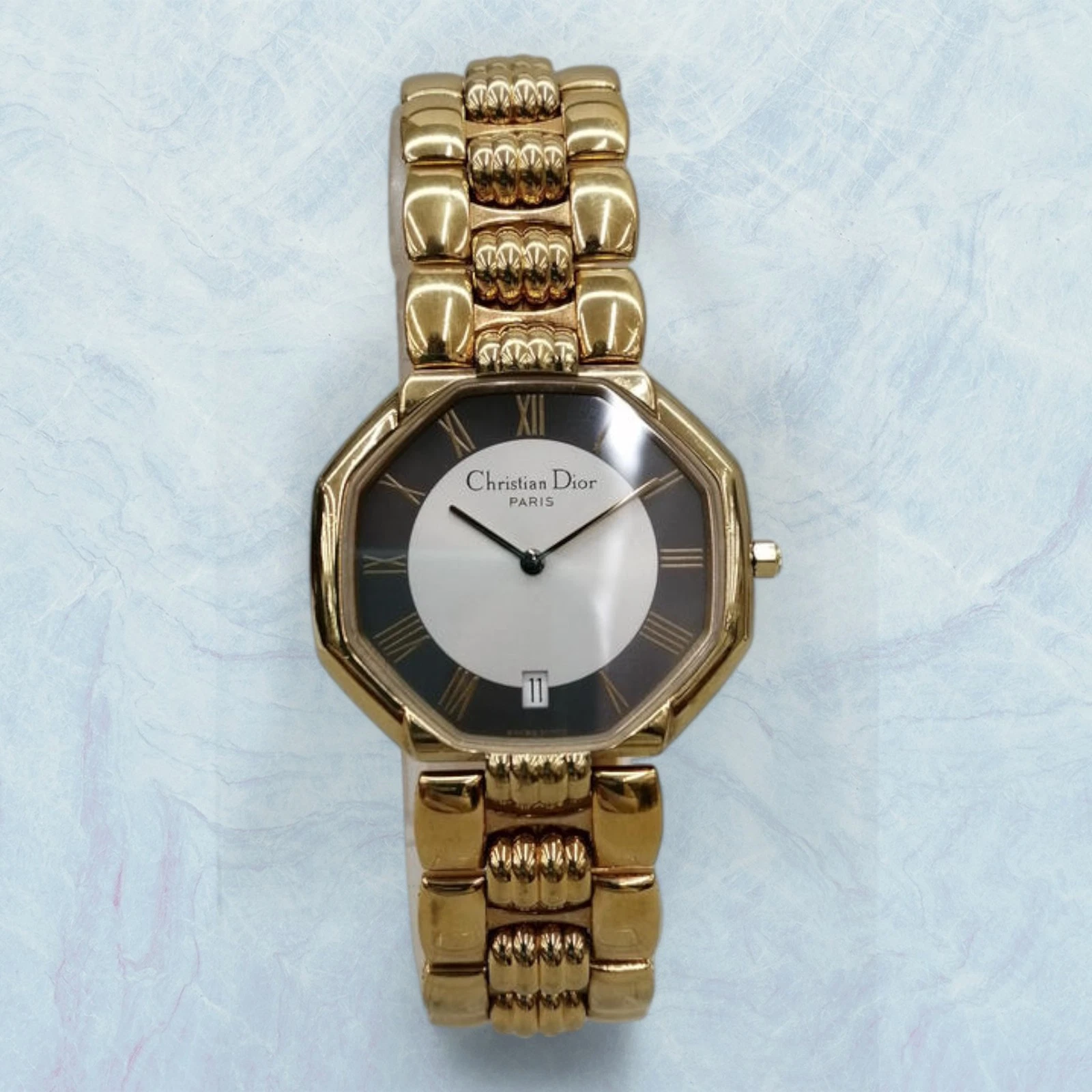 Montre Bracelet CHRISTIAN DIOR D45 145 Quartz Authentique Fonctionne Femme 5437