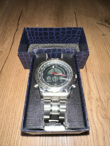 Stauer Compendium Chronograph Date Hybrid Watch 50mm Alarm 30M Water ...