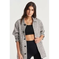 Varley Oversized Linwood Jacket Nwt Washed Cheetah Size Xxs Retail $203