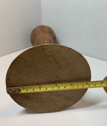 Coppia Fiore di Loto Vintage Articolato Legno Intagliato A Mano Fioritura MCM Decorazione 14" - Foto 21 di 21