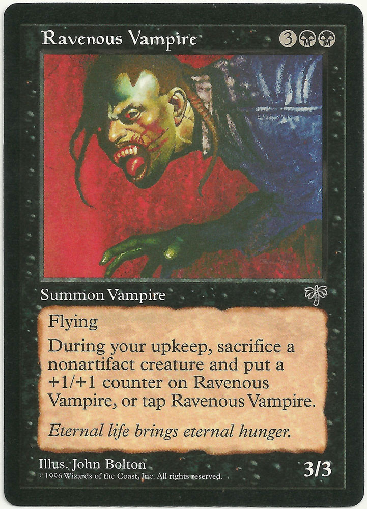 Magic the Gathering x4 Ravenous Vampire Mirage Black Uncommon Creature NM