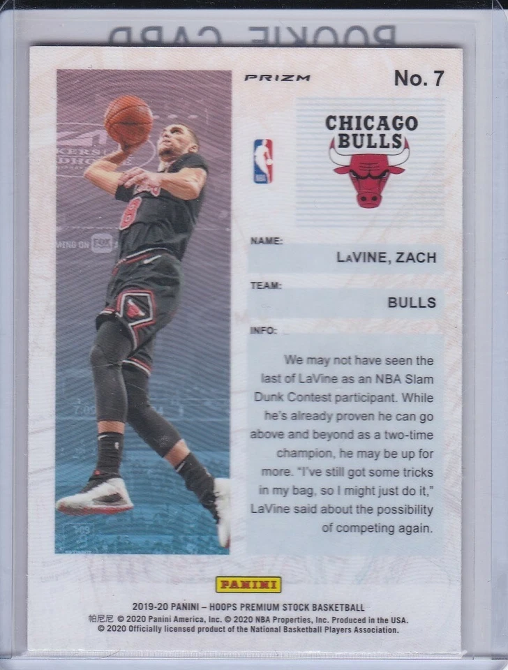 ZACH LAVINE PRIZMS SILVER Premium Stock Basketball CHICAGO BULLS Frequent Flyers - Image 2 of 2