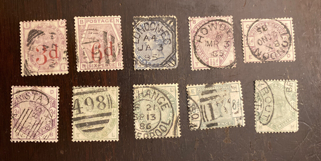 GREAT BRITAIN 10 Different Used $1429.50. unisex Stamps Animer and price revision Victorian SCV