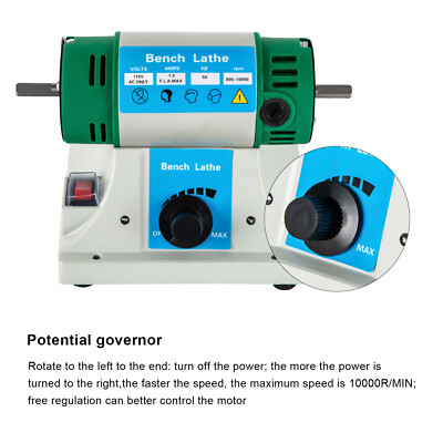 Jewelry Polisher Buffer Bench Grinder Polishing Machine 320W Adjustable Speed
