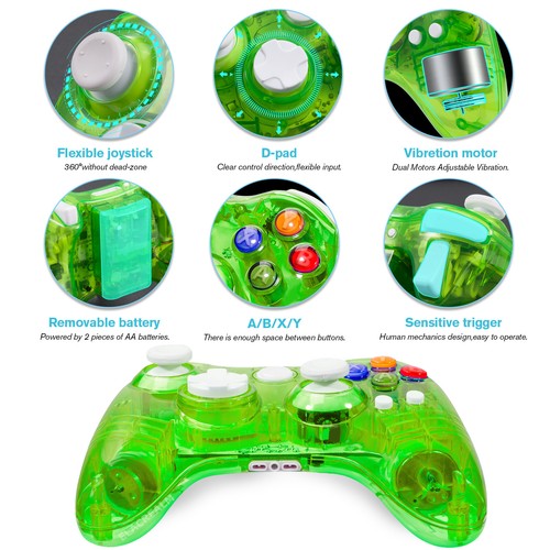 Wireless Xbox 360 Controllers Joysticks for Microsoft Xbox 360 Windows 7 8 10 - Picture 26 of 29