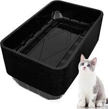 60 Pack Cat Disposable Litter Boxes Plastic Kitty Litter Trays Recyclable Pans f