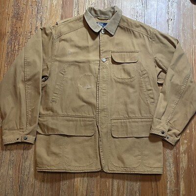 Vintage Polo Ralph Lauren Hunting Jacket Size Large Half Moon