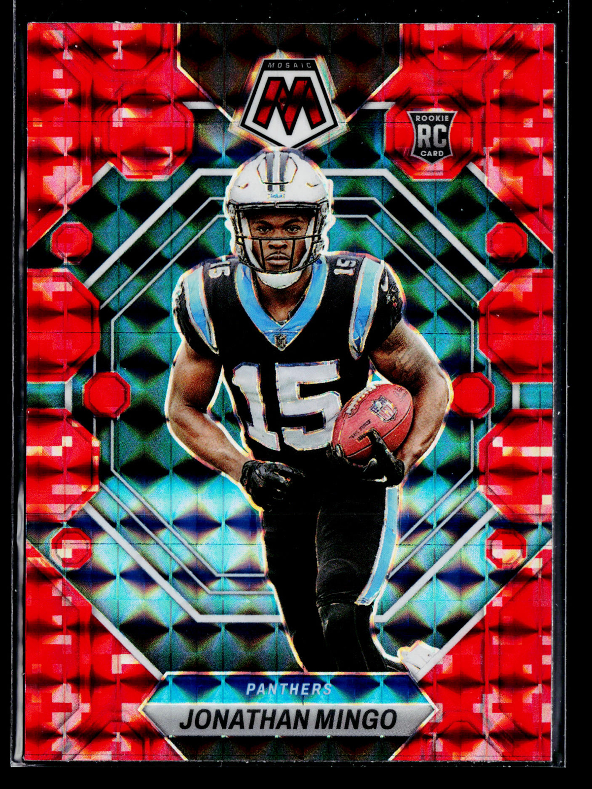 2023 Panini Mosaic Camo Red Mosaic Jonathan Mingo #336 RC Carolina Panthers