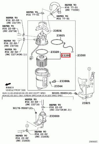 Genuine Hilux GUN126 GUN125 GUN123 1GD 2.8 Diesel 2GD 2.4 Diesel Fuel Filter - Picture 5 of 12