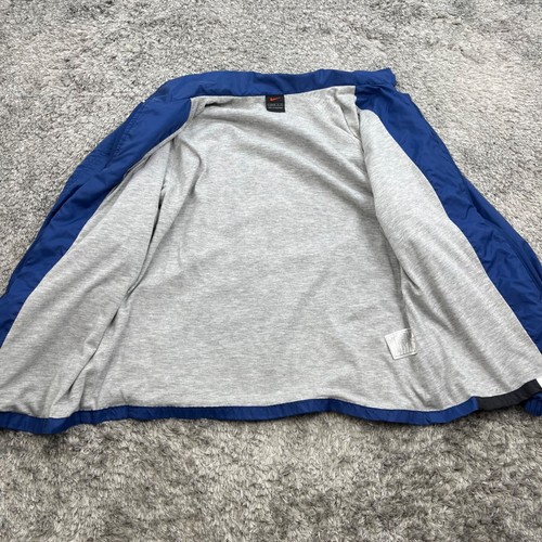 Vintage Nike Jacket Boys Large 14-16 Blue 1990s Center Swoosh Y2K Windbreaker - Picture 10 of 13