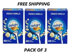 (3 pack) International Delight French Vanilla Coffee Creamer Singles, 48 Count