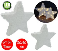 Leuchtstern Weihnachtsstern Tischlampe beleuchtet Innen Advent Stern Deko Weiß