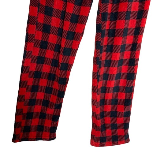 Pantaloni pigiama Victory Lounge sfocati morbidi bufalo a quadretti rosso nero donna taglia XL - Foto 3 di 9