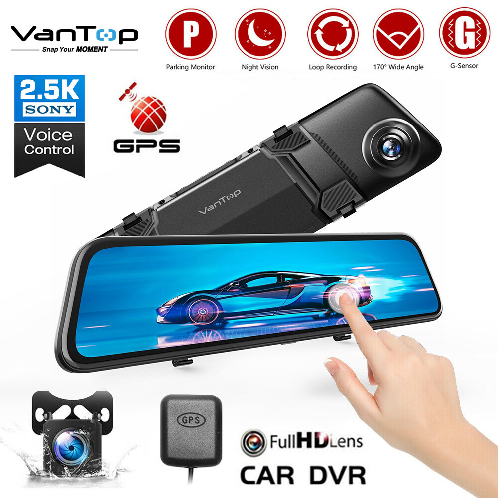 TOGUARD Mirror Dash Cam For Car, Dual Dash Camera Front And