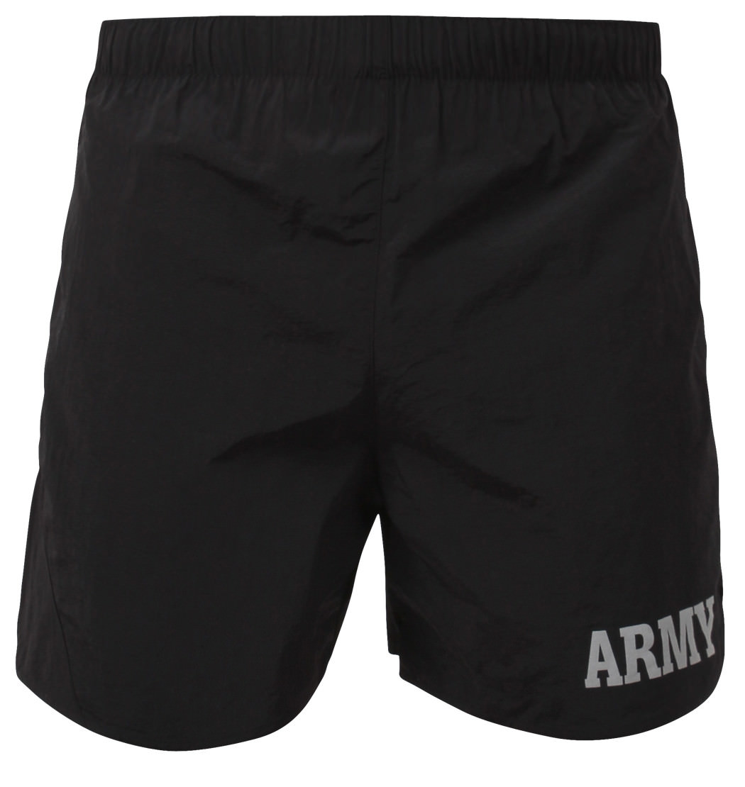 Black Army Physical Training Shorts Army Grey Text Jogging