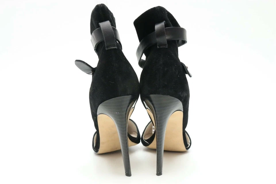 Женские черные замшевые кожаные сандалии Joe's с заостренным носком и ремешком на лодыжке на каблуках размер 10 - Изображение 4 из 4