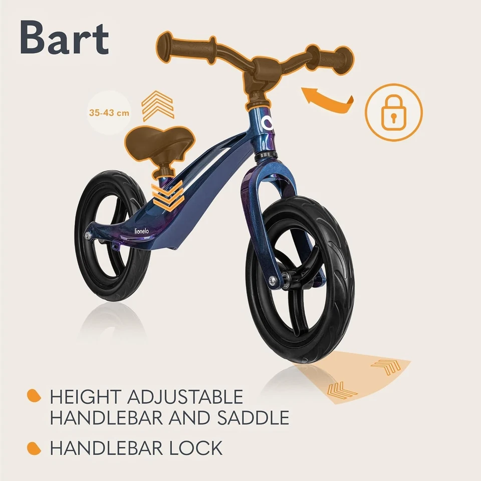 Lionelo Bart Balance Bike 12" Wheels Magnesium Frame Toddler Ride 2Y–30kg - Image 4 of 4