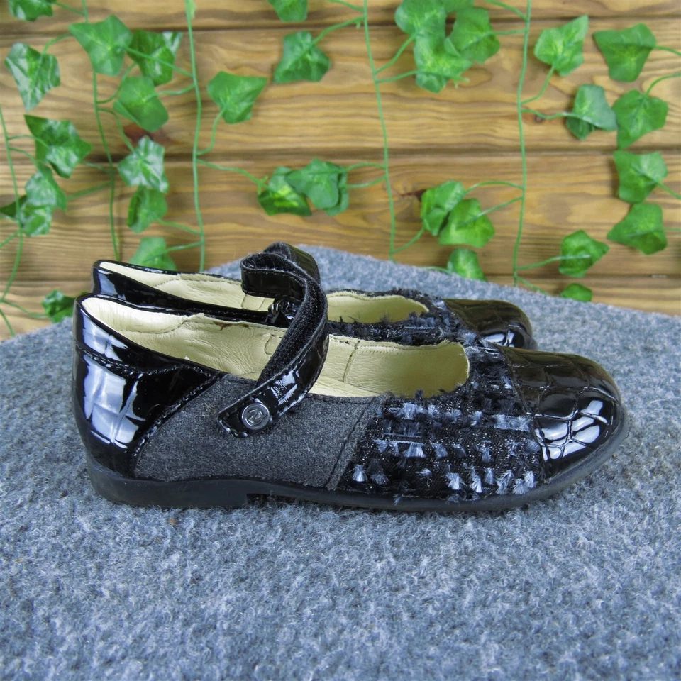 Naturino Girls Mary Jane  Sz T 8.5 Medium Black Leather Hook & Loop - Image 3 of 4