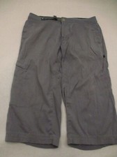Prana Size M Womens Gray Zip Fly Multi Pockets Stretch Crop Outdoor Pants 958